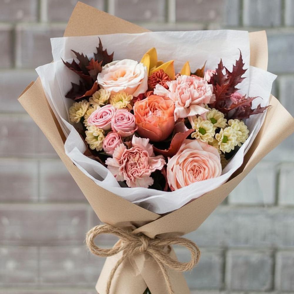 Букет цветов из: Гвоздики, Хризантемы и Розы в Навашино