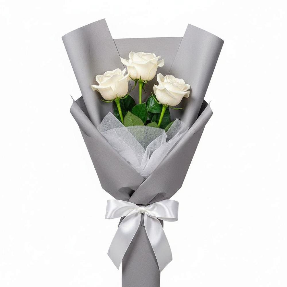 Букет 3 белые розы в Навашино