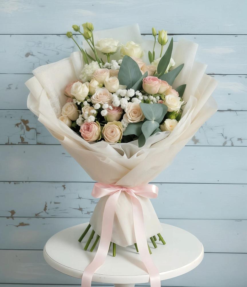 Букет цветов из: Розы и Лизиантусы в Навашино