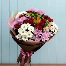 Букет цветов из:  Розы, Хризантемы и Альстромерии в Навашино